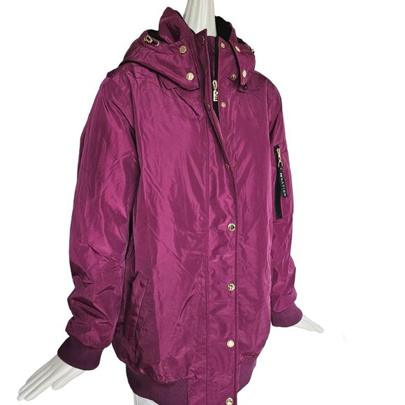 P.E. NATIONAL FUSCHIA PINK PUFFER JACKET WITH BELT (M) - Picture 4 of 11